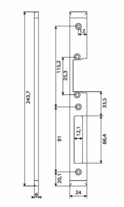 Verrouillage : Têtière Pour Gâche Encastrée 37 Verrouillage : Têtière Pour Gâche Encastrée -SETIN Boutique SET 87204