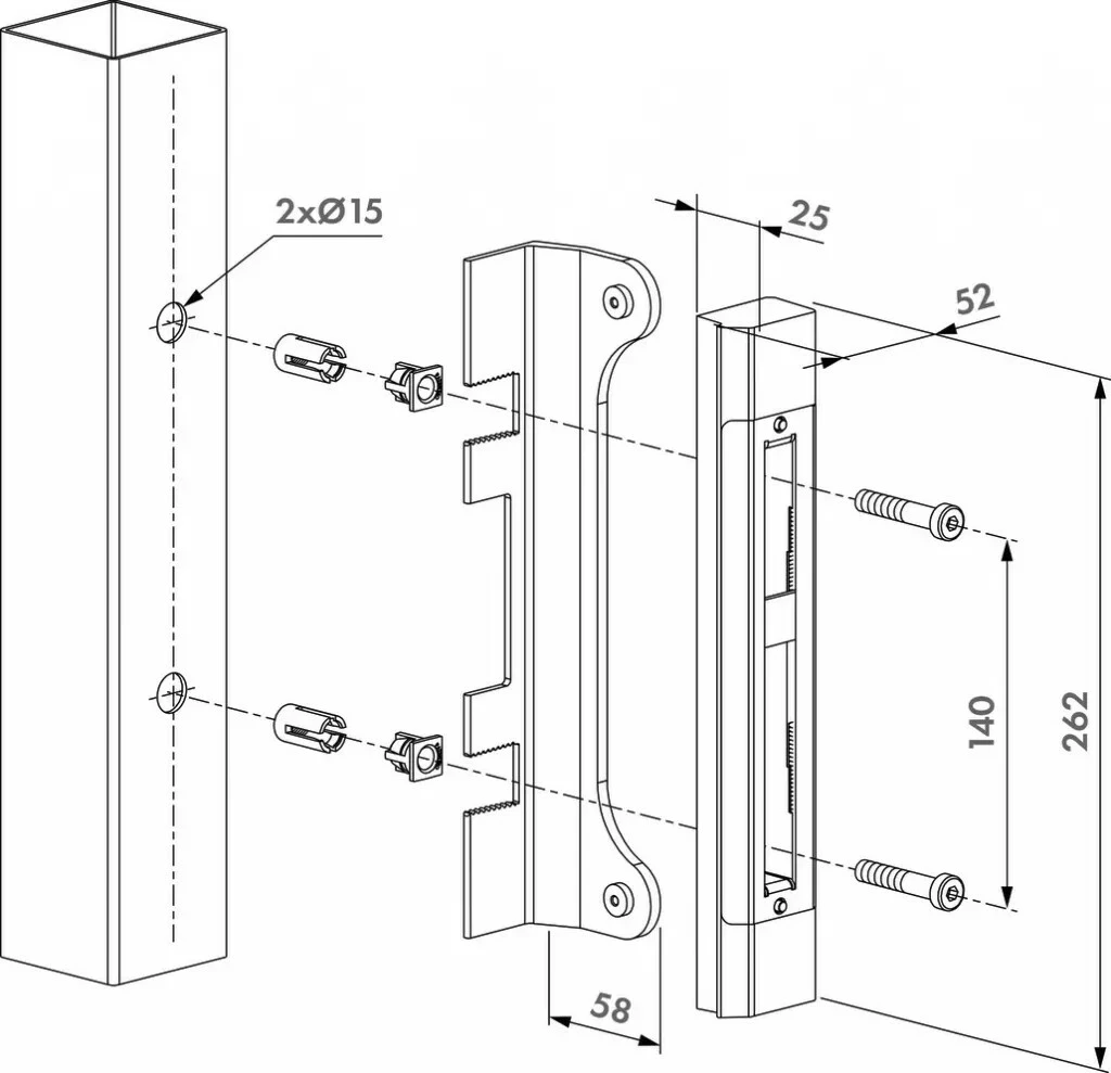 Serrure De Grille à Larder : Gâche Pour Serrure à Crochet FortyLock 6 Serrure De Grille à Larder : Gâche Pour Serrure à Crochet FortyLock – Image 4