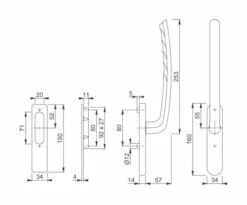 Ferrure Coulissante : Poignées GU 937 H / GU 934 H -SETIN Boutique SET 92733