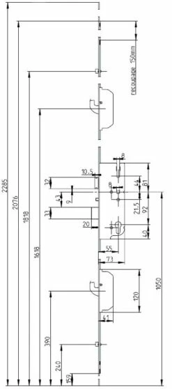 FERCO Crémone Fercomatic R2 - R4 -SETIN Boutique SET 92787